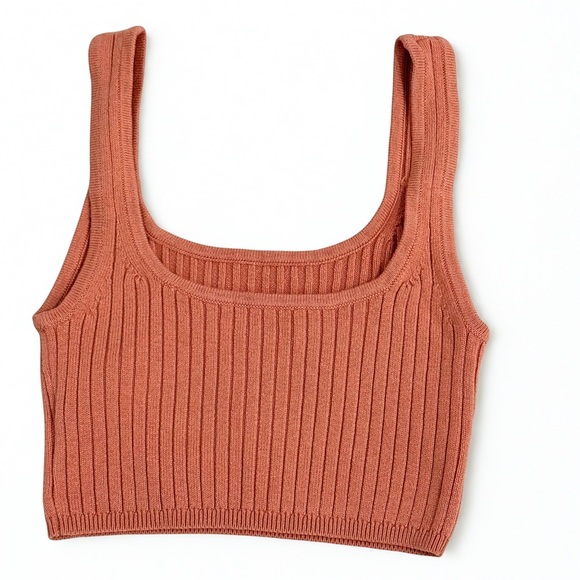 Aritzia Wilfred Manila Ribbed Crop Tank | XS | Merino Wool | NWT | Heirloom Pink - Picture 4 of 5